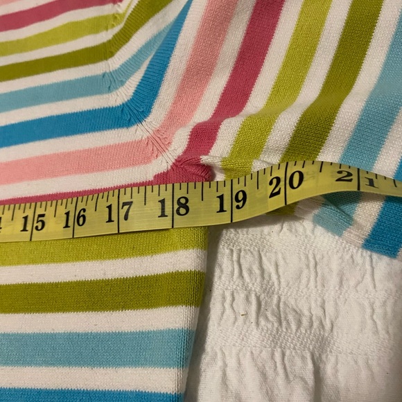 JONES NEW YORK SPORT Pink, Blue & Green striped Cardigan, Cotton blend, Medium - Picture 13 of 13